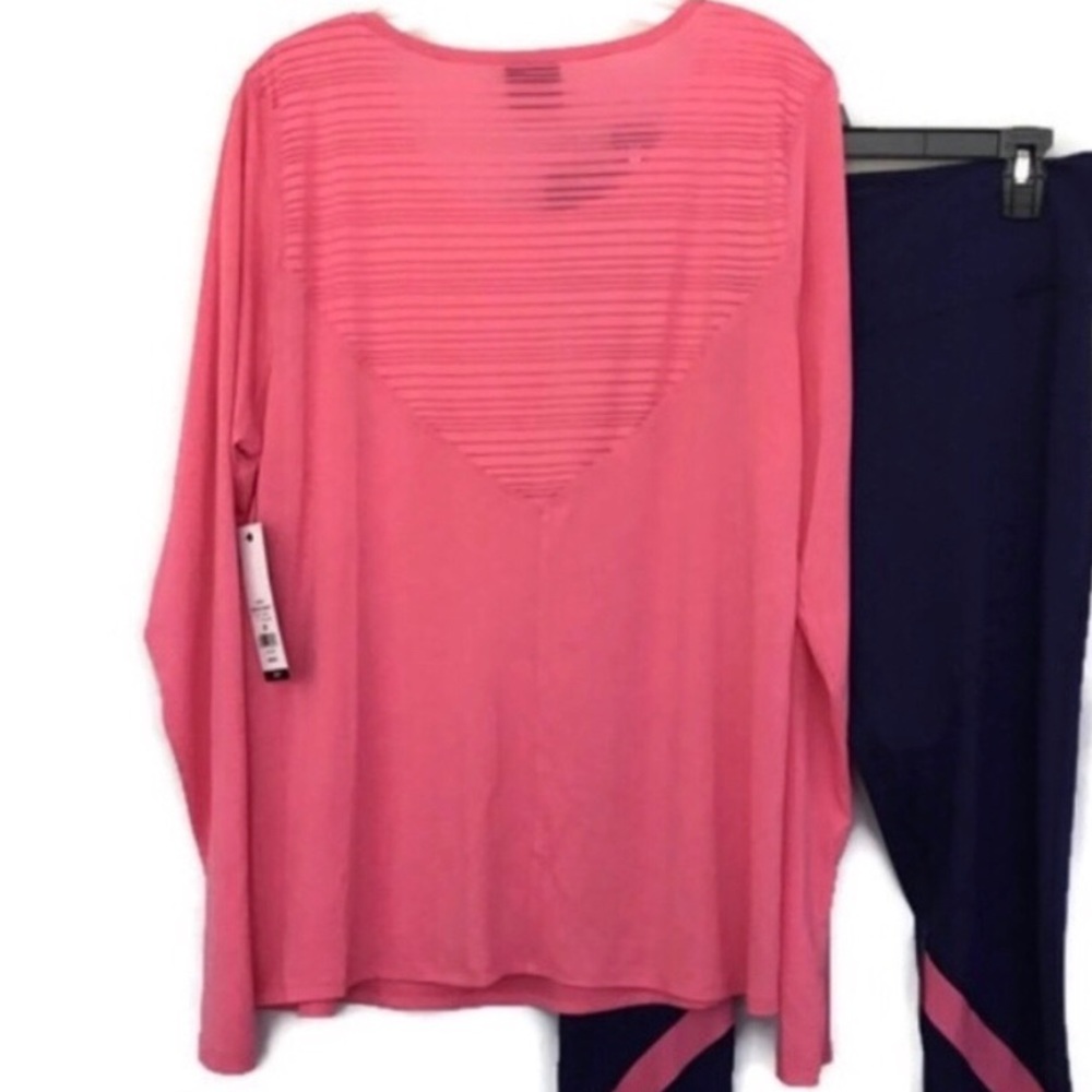 Women Top Zelos Plus 0X Active Wear Pink L Sleeve